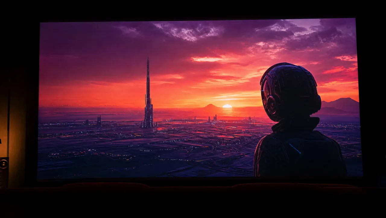 Escena de película proyectada, que ilustra por qué elegir el mejor stream y la calidad de imagen esperada