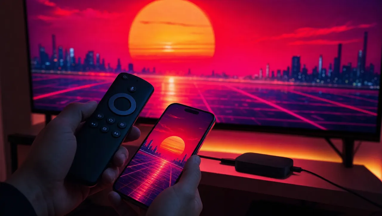 Mando frente a un televisor, que ilustra la instalación sencilla del mejor stream en Smart TV y Firestick